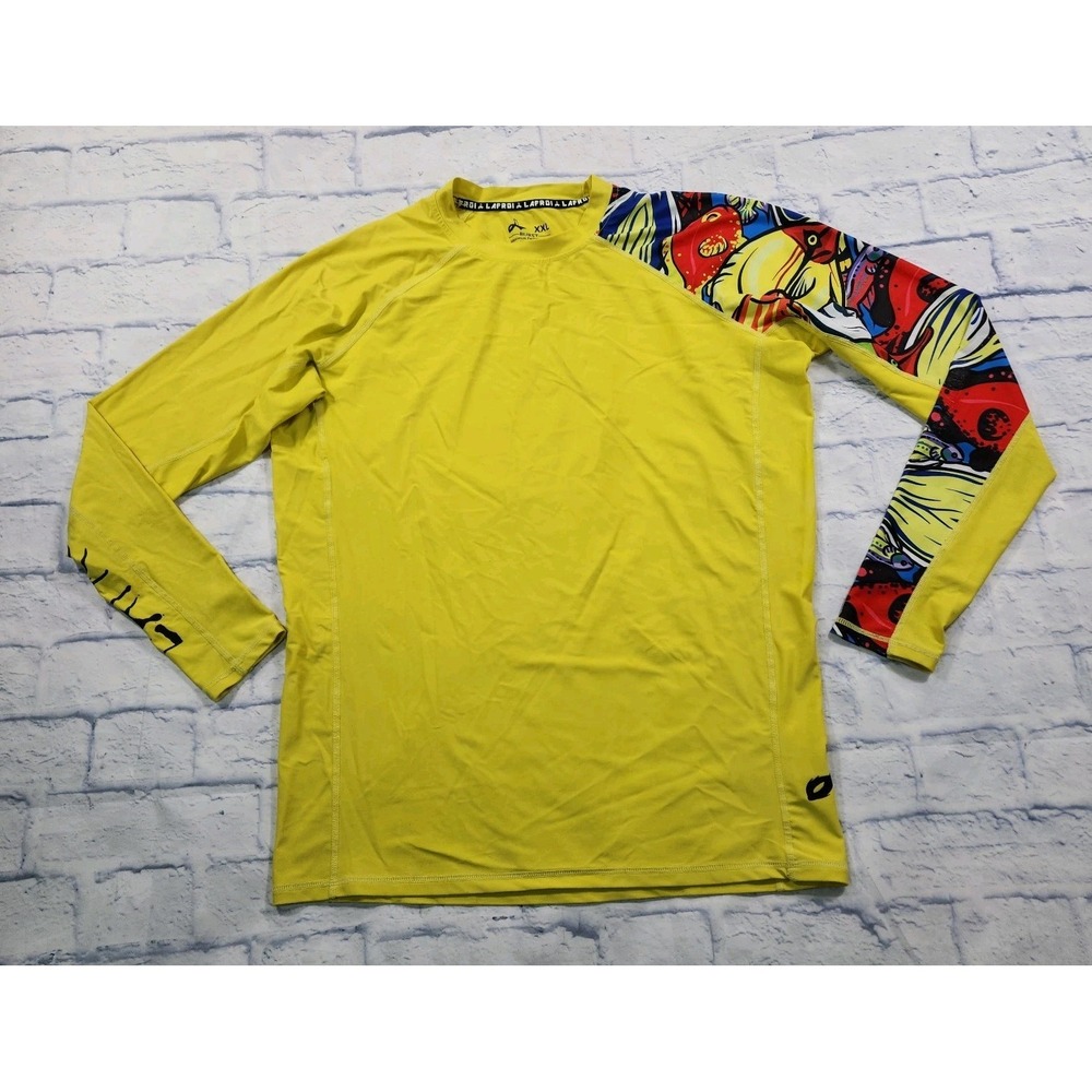 Lafroi Burst Compression Shirt MENS 2XL Long Sleeve Fish Graphic Rash Guard
